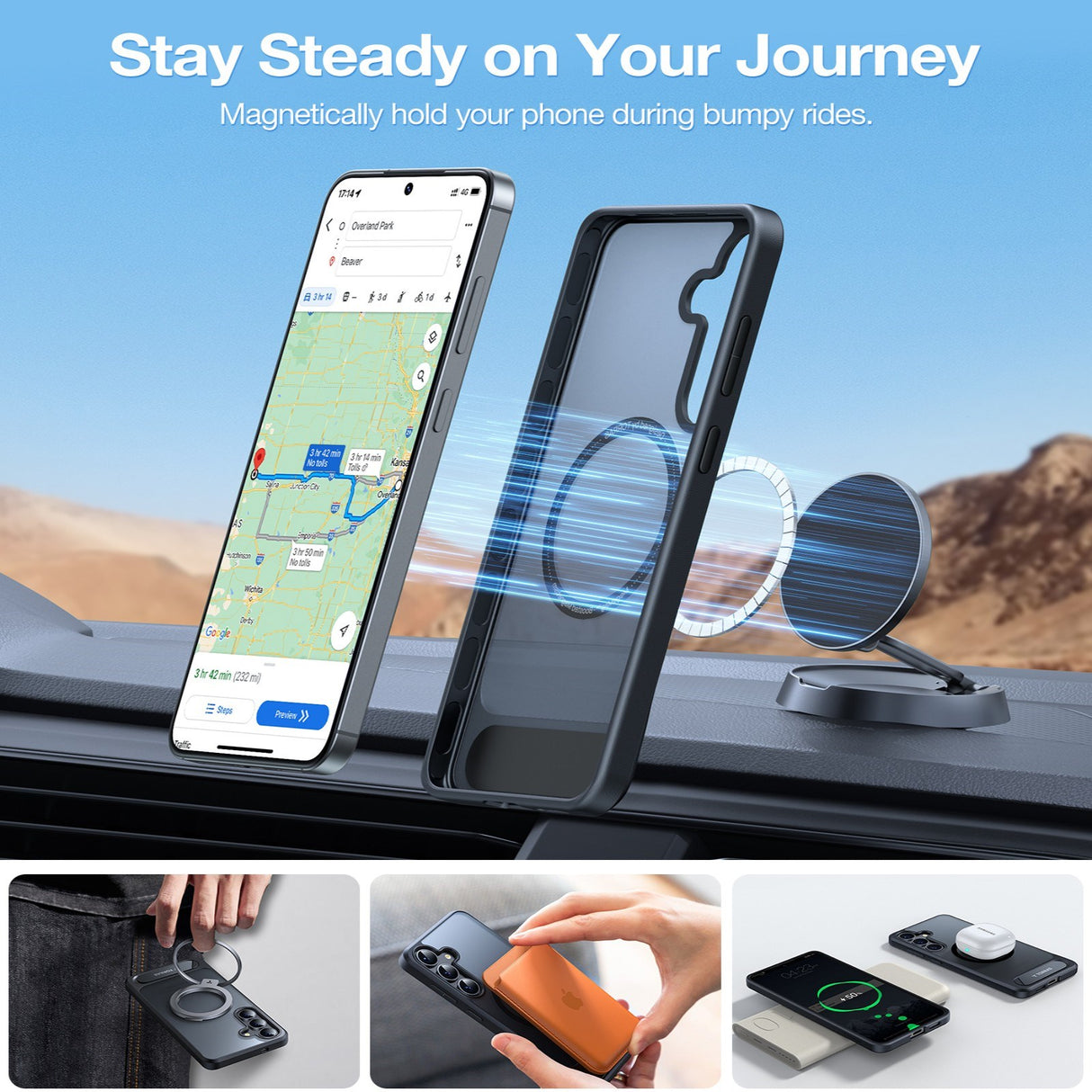 Samsung Galaxy S26+ (Plus) TORRAS Ostand L1 Hybrid Plast Deksel m. Ståfunksjon - MagSafe Kompatibel - Svart