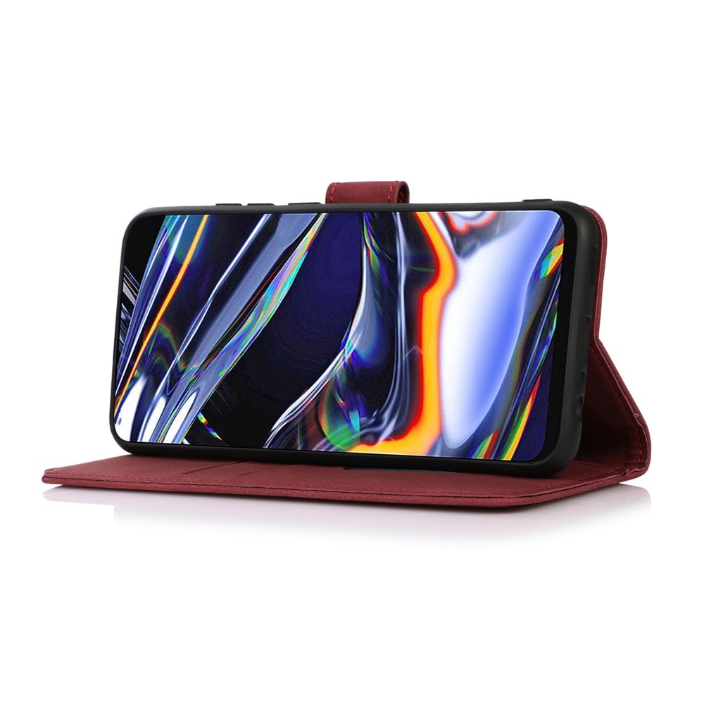 Samsung Galaxy A37 Kunstskinn Flip Deksel med Kortholder - Rød