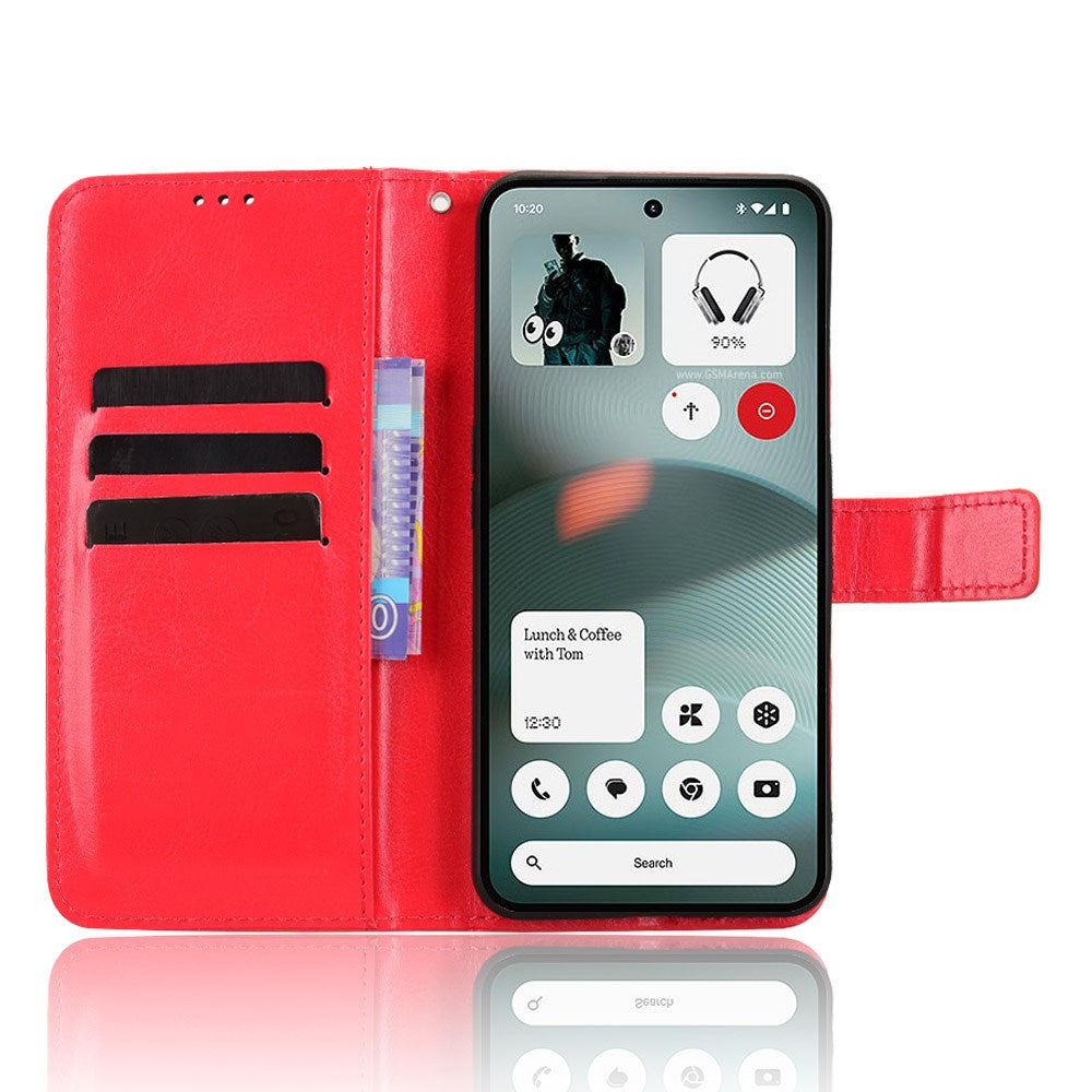 EIDERWOOD Nothing Phone (3a) Lite Kunstskinn Flip Deksel m. Strop - Rød