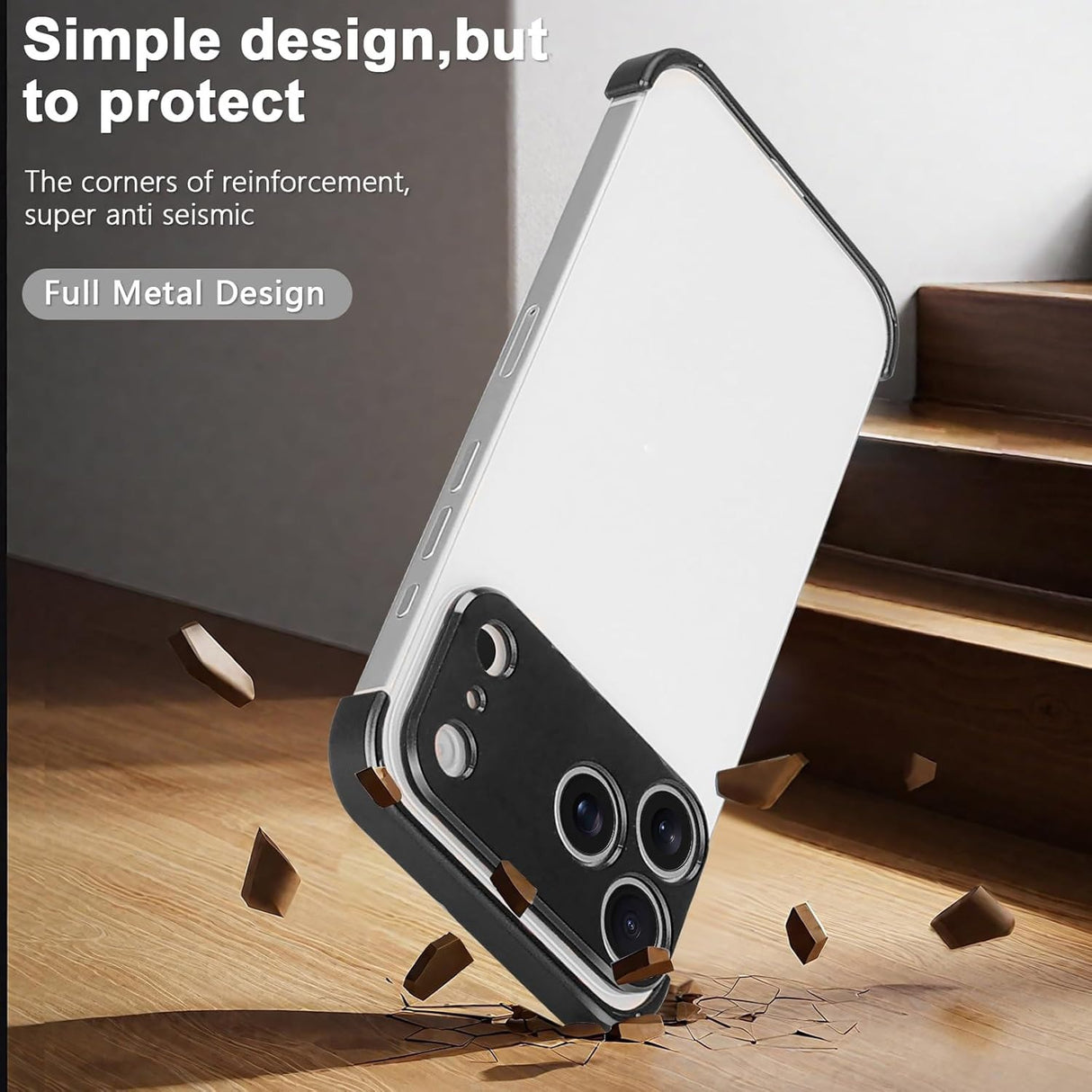 iPhone 17 Pro Todelt Bumper Deksel m. Kamerabeskytter - Svart