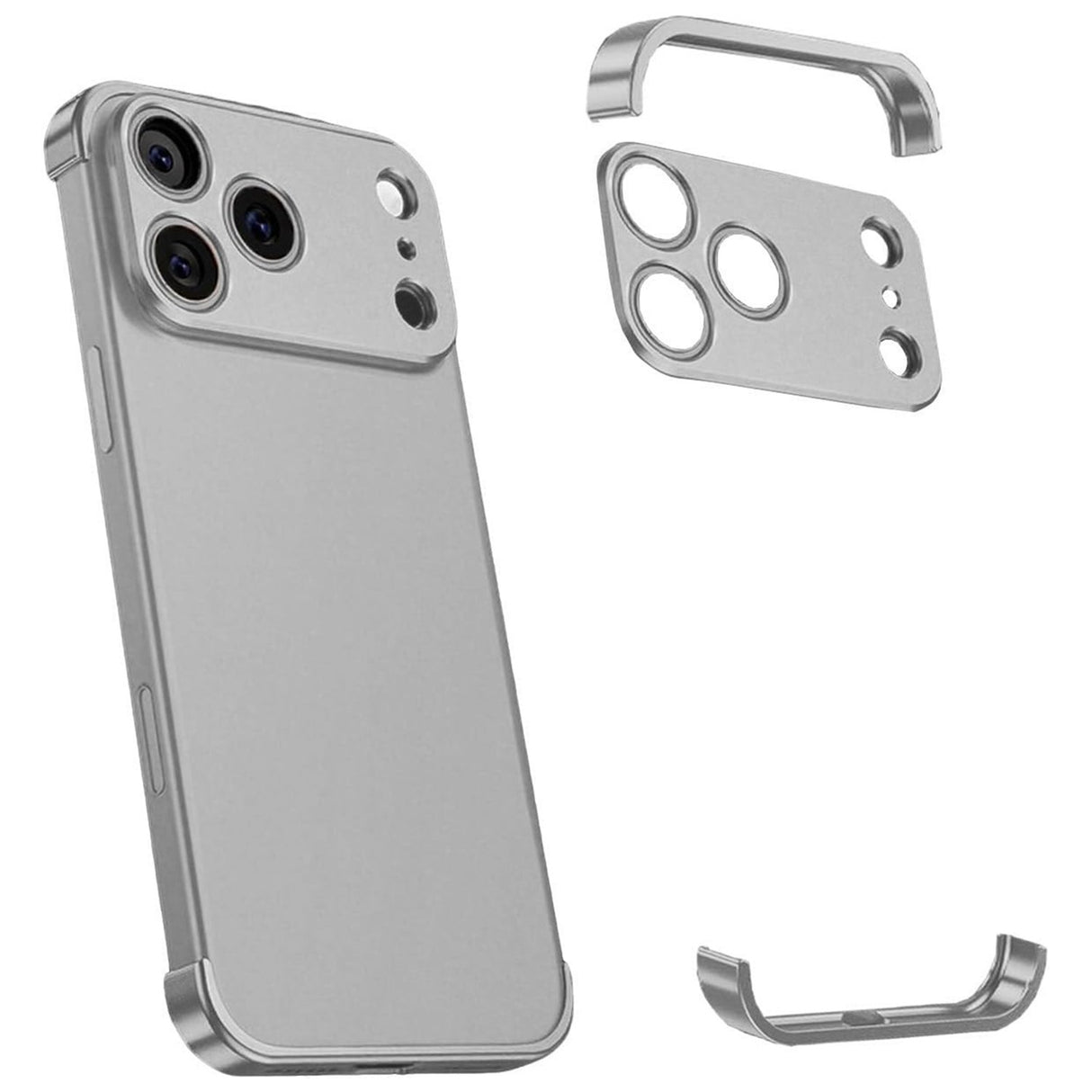 iPhone 17 Pro Todelt Bumper Deksel m. Kamerabeskytter - Grå