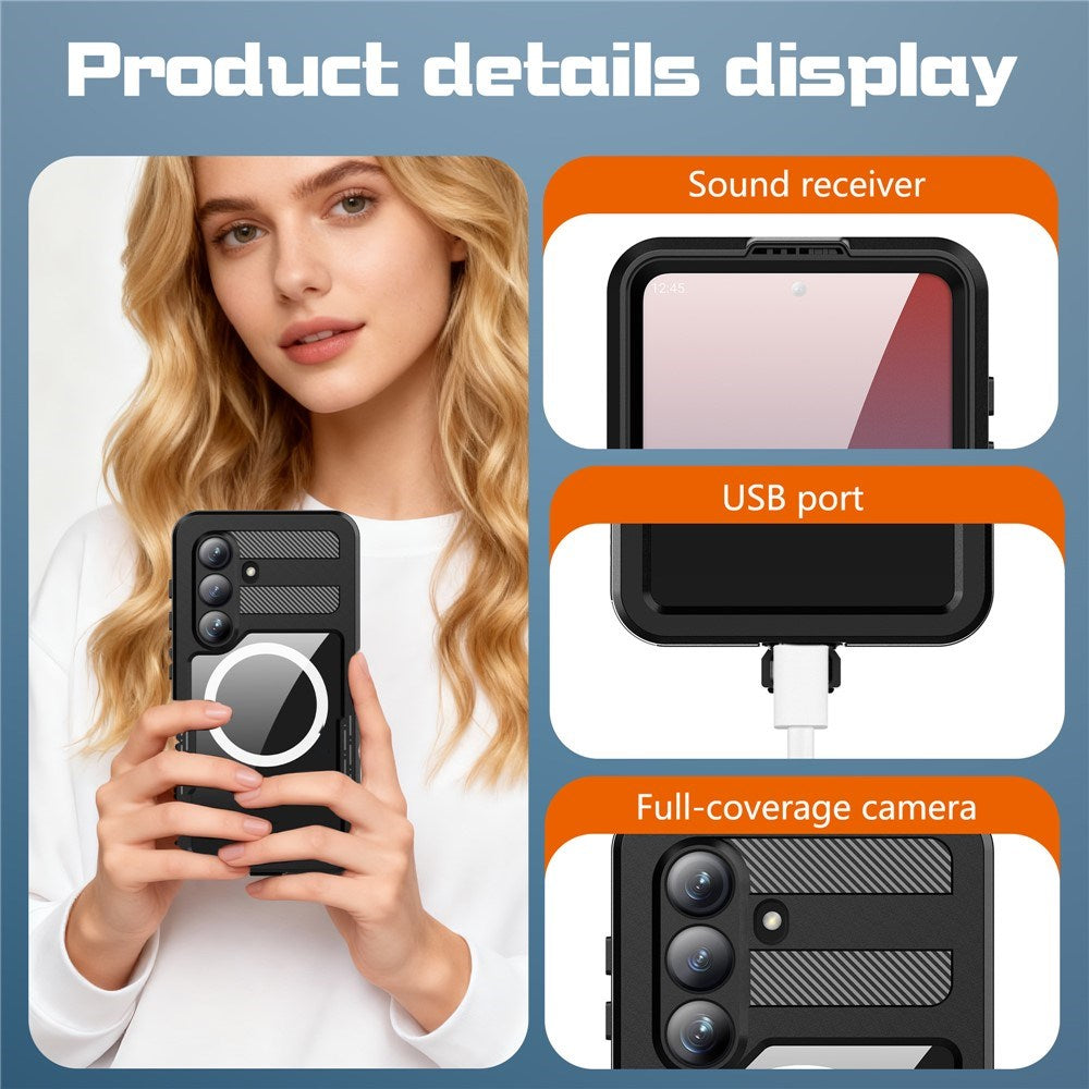 Samsung Galaxy S26 Redpebber Vanntett Hybrid Plast Deksel – MagSafe Kompatibel – Svart