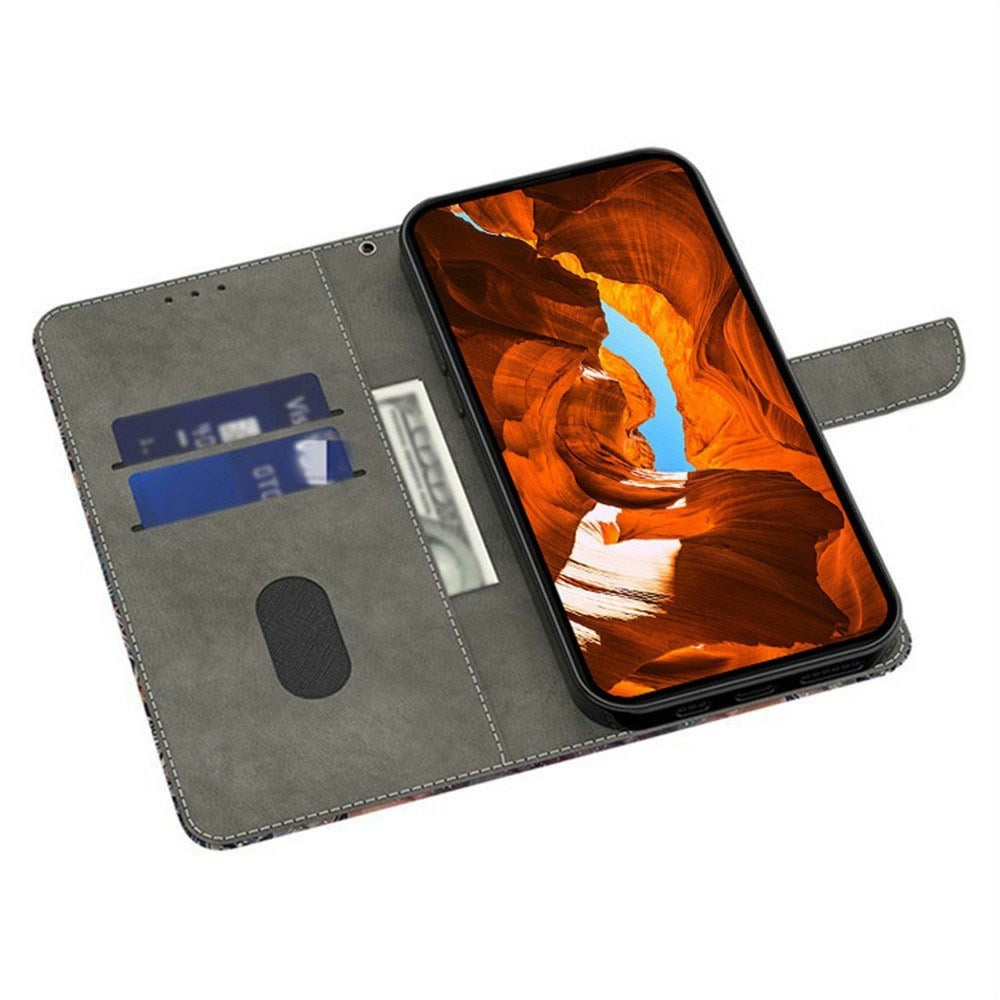 Samsung Galaxy A37 EIDERWOOD Kunstskinn Deksel med Innebygd Kortholder & Stativfunksjon - Fargerike Firkanter