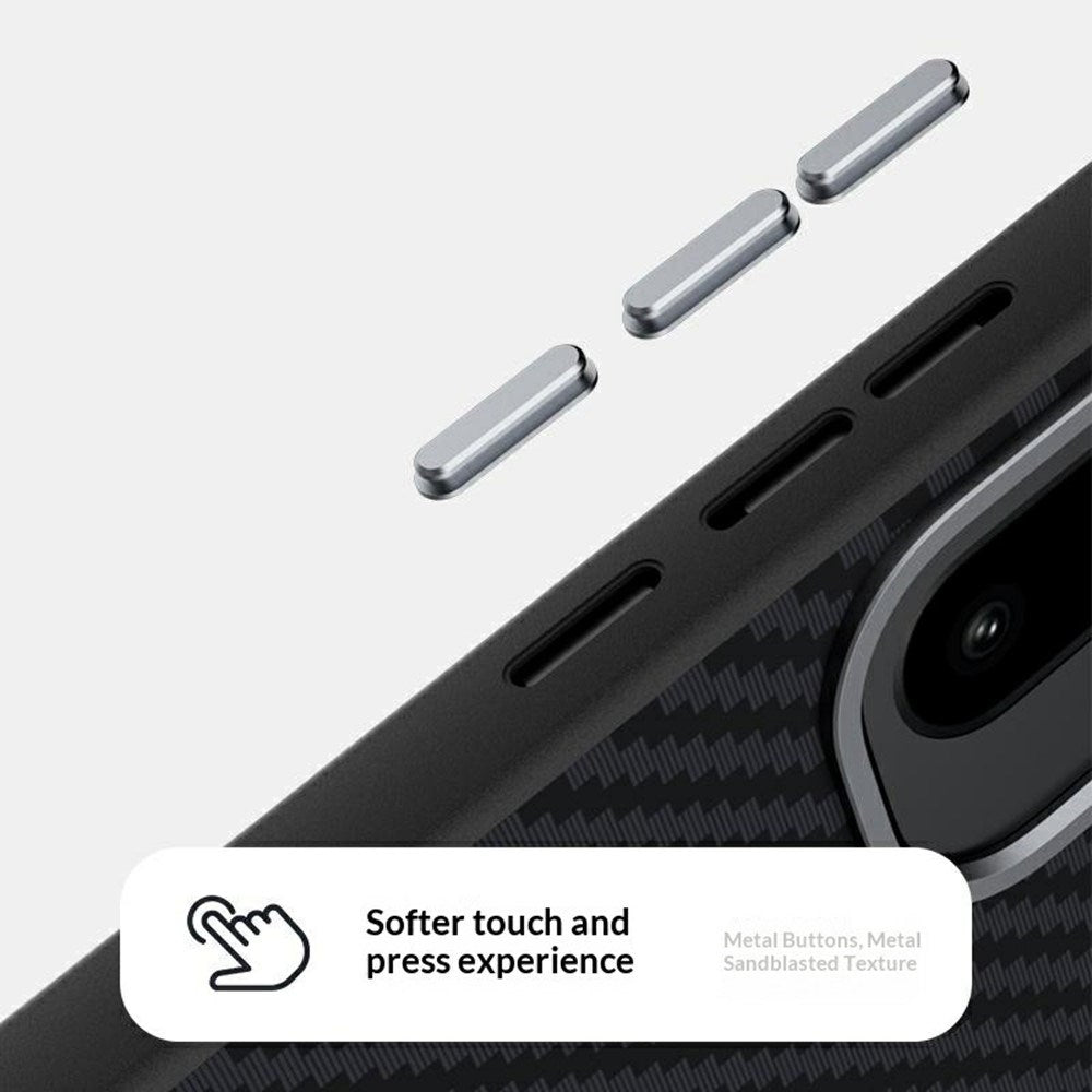 OnePlus 15R EIDERWOOD Magnetisk Carbon Deksel - MagSafe Kompatibel - Svart / Rød