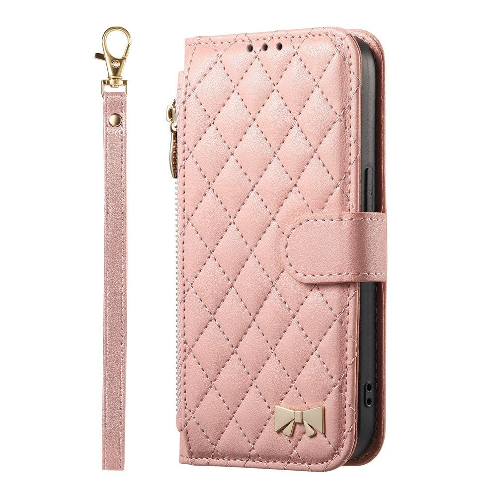 iPhone 18 Pro Max / 17 Pro Max EIDERWOOD Kunstskinn Flip Deksel m. Tekstur & Stropp - Rosa