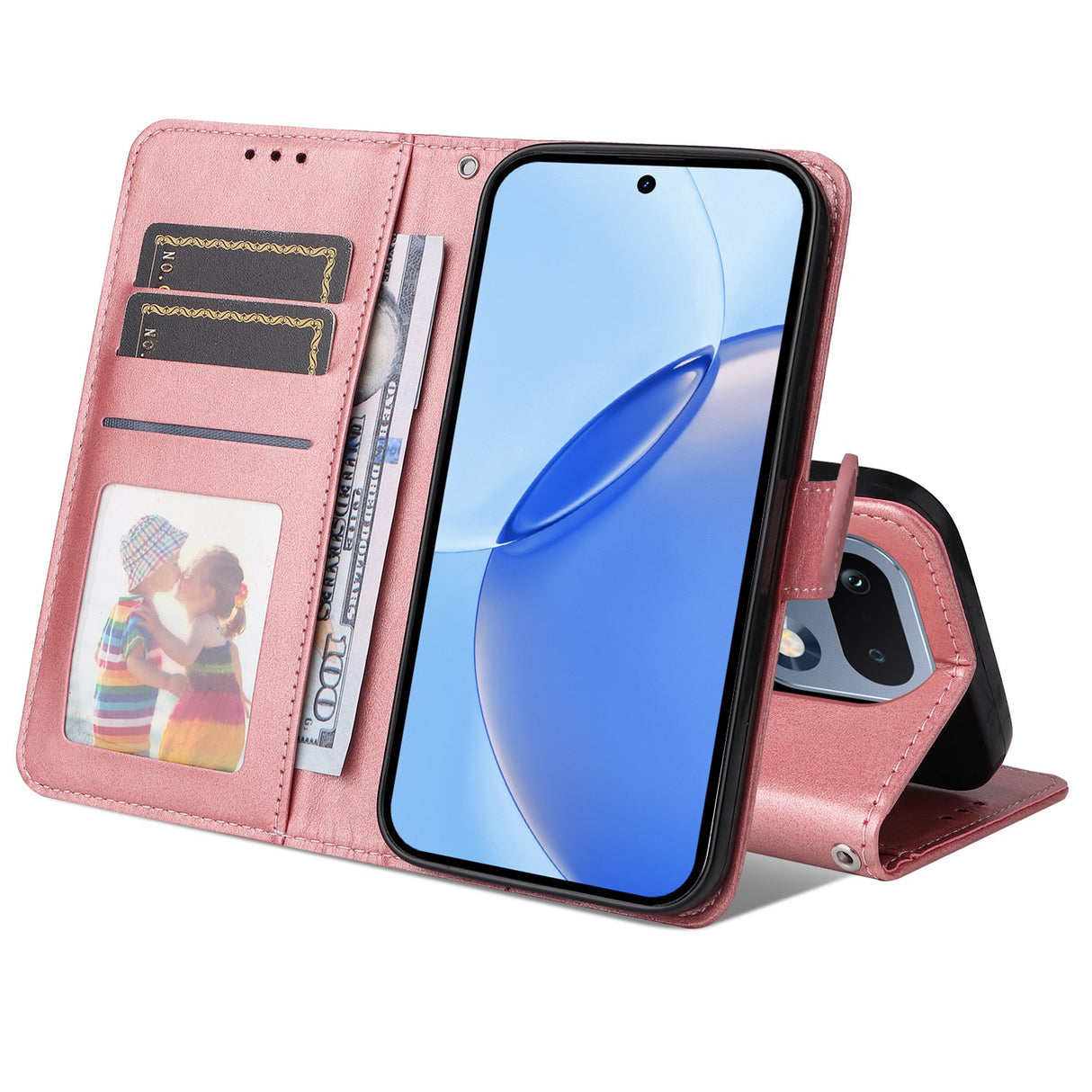 Realme 16 Pro EIDERWOOD Kunstskinn Flip Deksel m. Stropp - Rosa