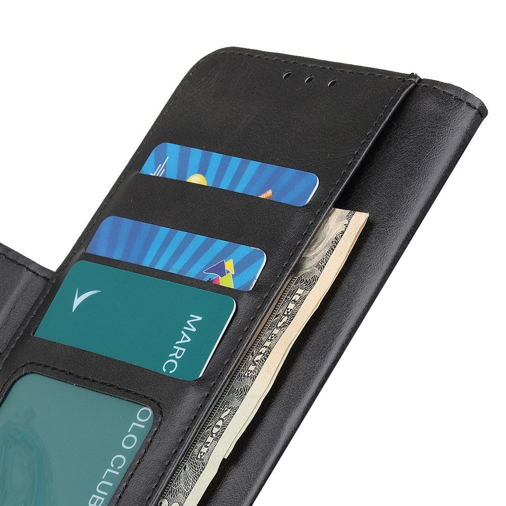 Motorola Moto G77 / G67 EIDERWOOD Kunstskinn Deksel med Kortholder - Svart