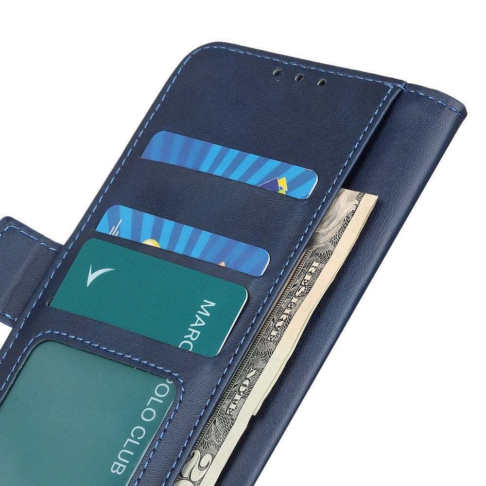 Motorola Moto G77 / G67 EIDERWOOD Kunstskinn Deksel med Kortholder - Blå