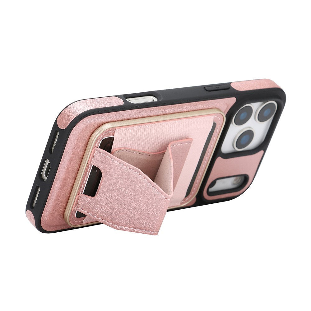 iPhone 17 Pro EIDERWOOD Kunstskinn Bak Deksel m. Kortholder & Stativfunksjon - MagSafe Kompatibel - Rosa