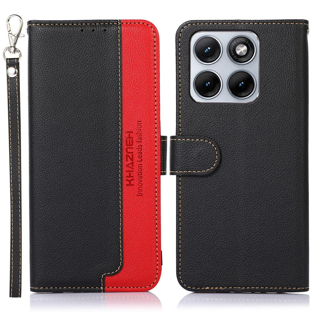 Motorola Edge 70 Fusion EIDERWOOD Kunstskinn Flip Deksel med Stropp – Svart