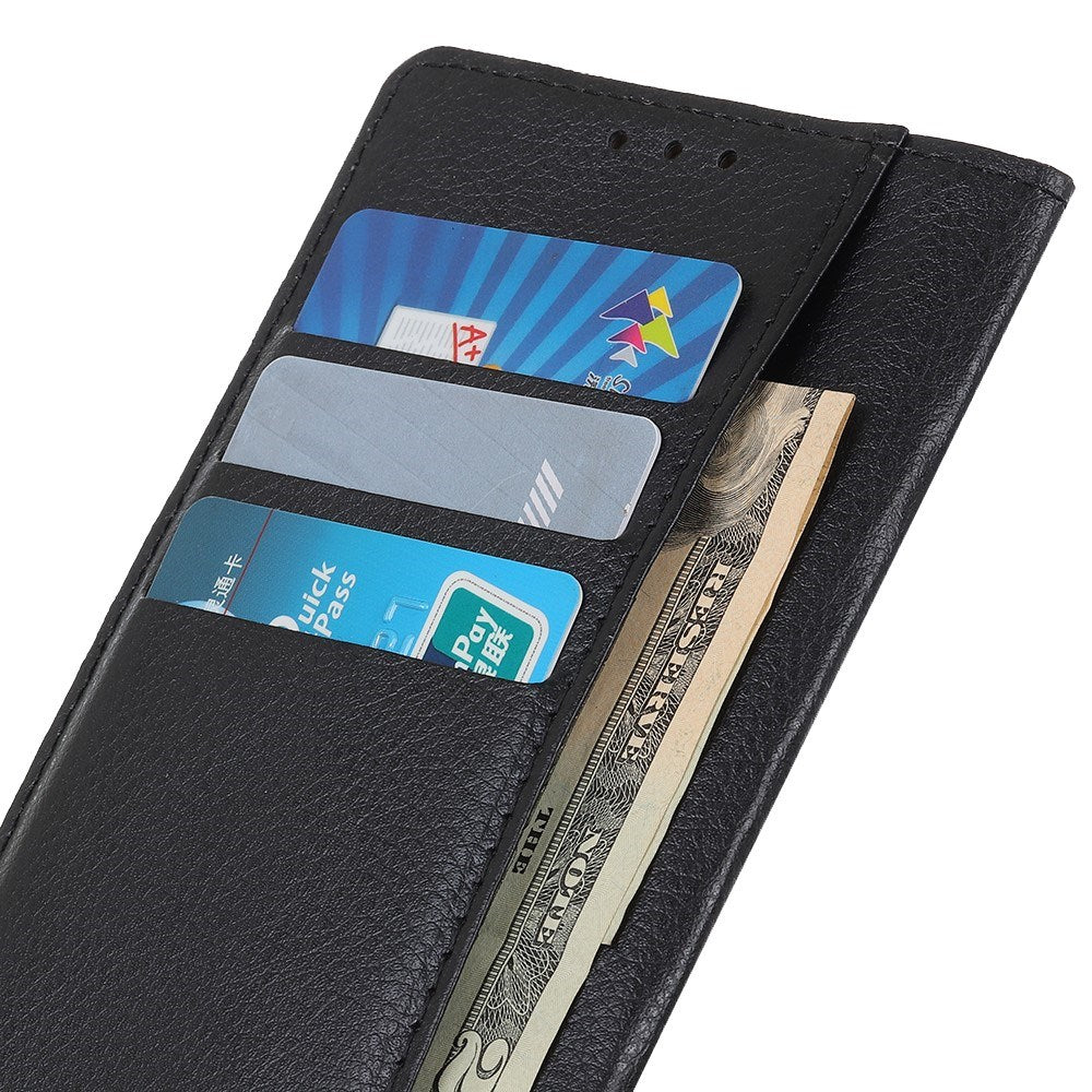 Motorola Edge 70 Fusion EIDERWOOD Kunstskinn Flip Deksel m. Kortholder & Støttefunksjon – Svart