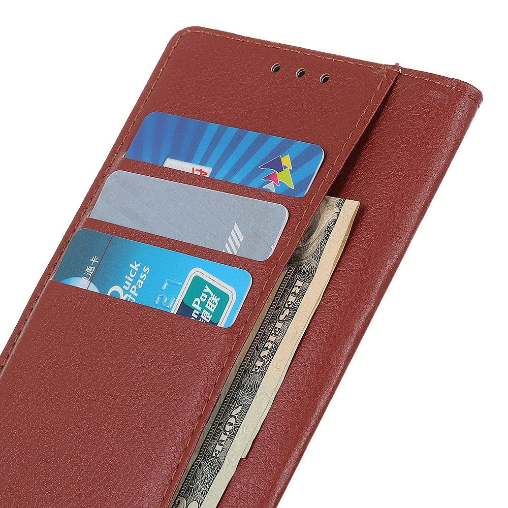 Motorola Edge 70 Fusion EIDERWOOD Kunstskinn Flip Deksel m. Kortholder & Støttefunksjon – Brun
