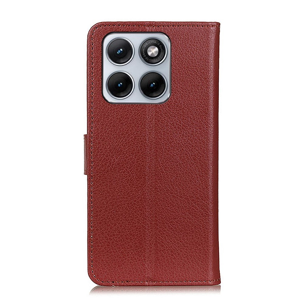 Motorola Edge 70 Fusion EIDERWOOD Kunstskinn Flip Deksel m. Kortholder & Støttefunksjon – Brun