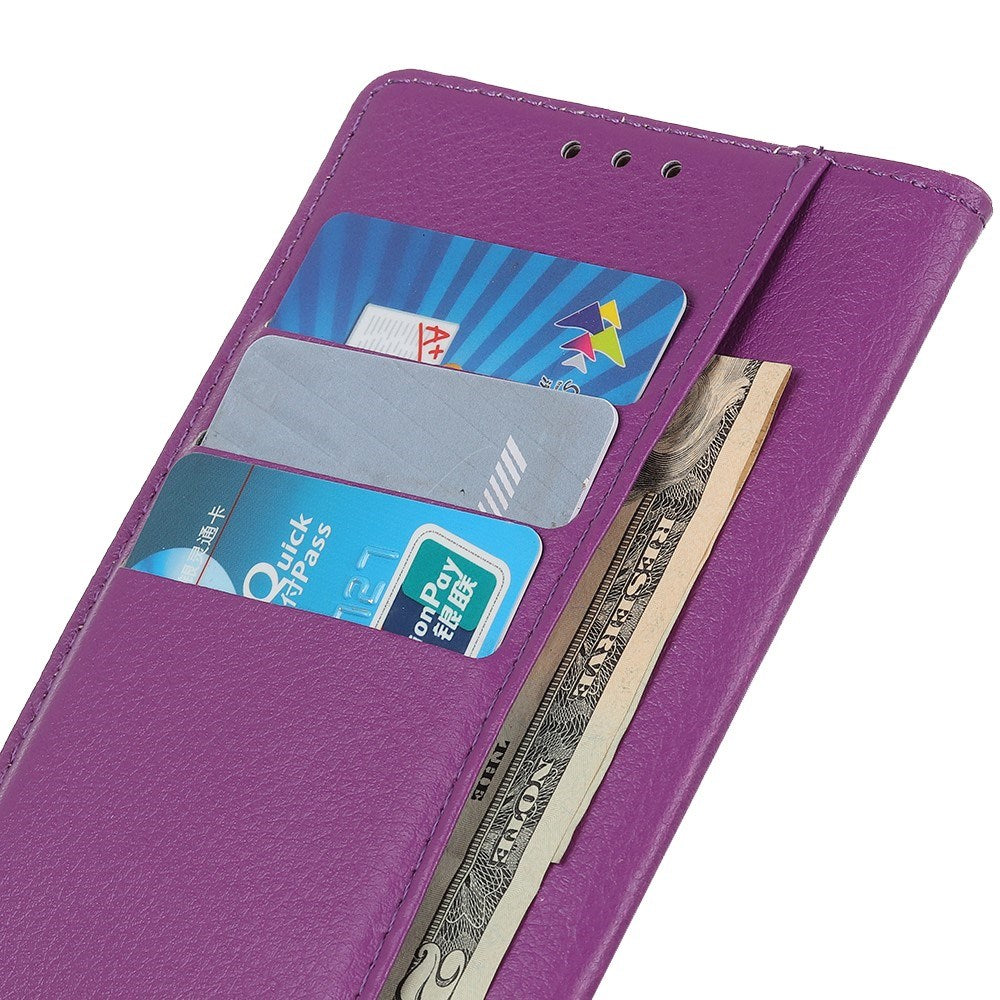 Motorola Edge 70 Fusion EIDERWOOD Kunstskinn Flip Deksel m. Kortholder & Støttefunksjon – Lilla