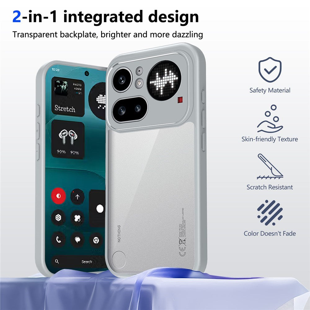 Nothing Phone (4a) Pro Hybrid Mobil Deksel - Gjennomsiktig / Grå