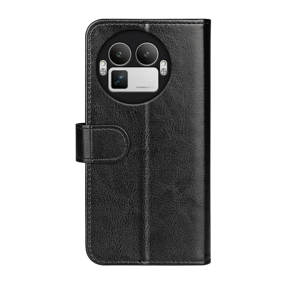 Realme GT 8 Pro EIDERWOOD Kunstskinn Flip Deksel m. Kortlomme & Stativfunksjon - Svart
