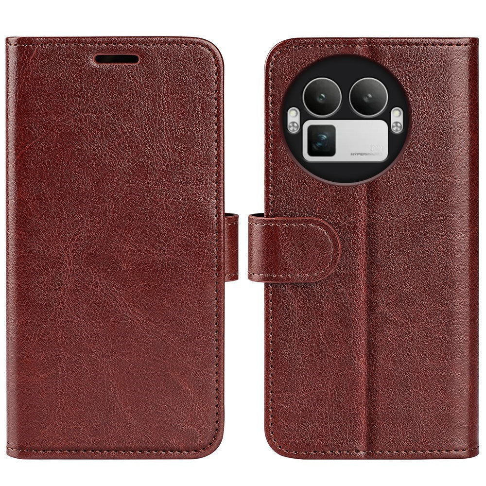 Realme GT 8 Pro EIDERWOOD Kunstskinn Flip Deksel m. Kortlomme & Stativfunksjon - Brun