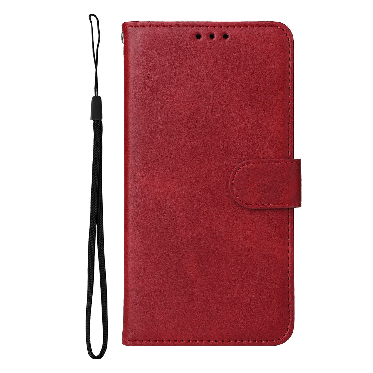 Realme 16 EIDERWOOD Kunstskinn Flip Deksel m. Stropp - Rød