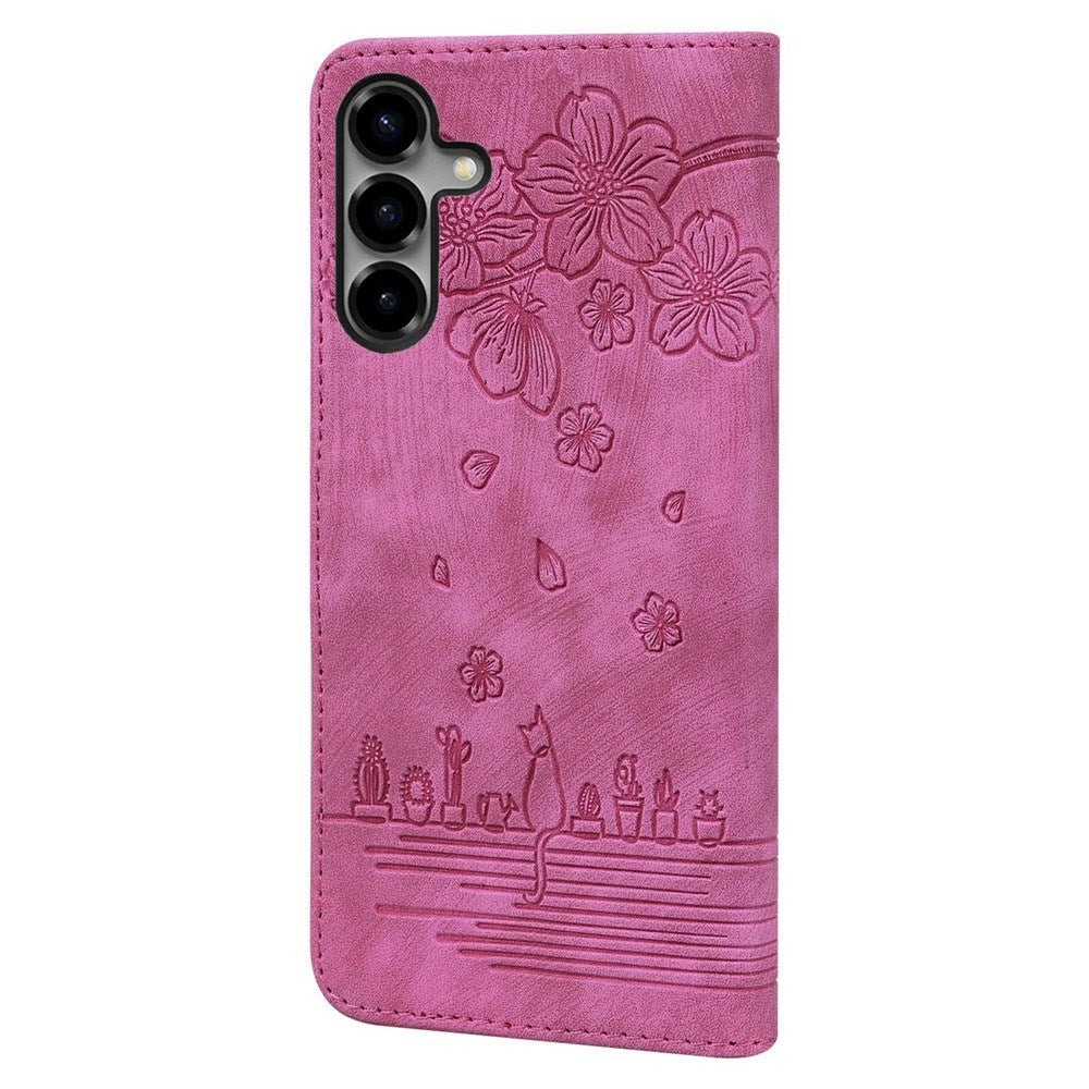 Samsung Galaxy S26 EIDERWOOD Flip Deksel med Trykk / Kortholder / Stropp - Rosa