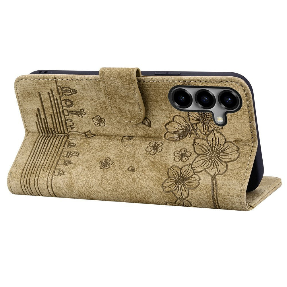 Samsung Galaxy S26 EIDERWOOD Flip Deksel med Trykk / Kortholder / Stropp - Brun