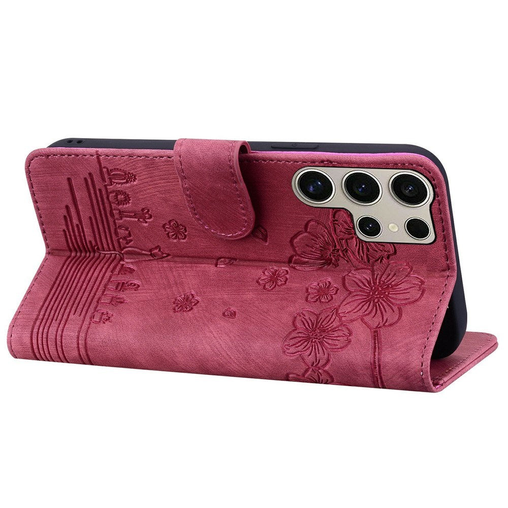 Samsung Galaxy S26 Ultra EIDERWOOD Flip Deksel med Trykk / Kortholder / Stropp - Rød