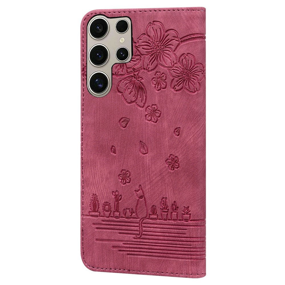 Samsung Galaxy S26 Ultra EIDERWOOD Flip Deksel med Trykk / Kortholder / Stropp - Rød