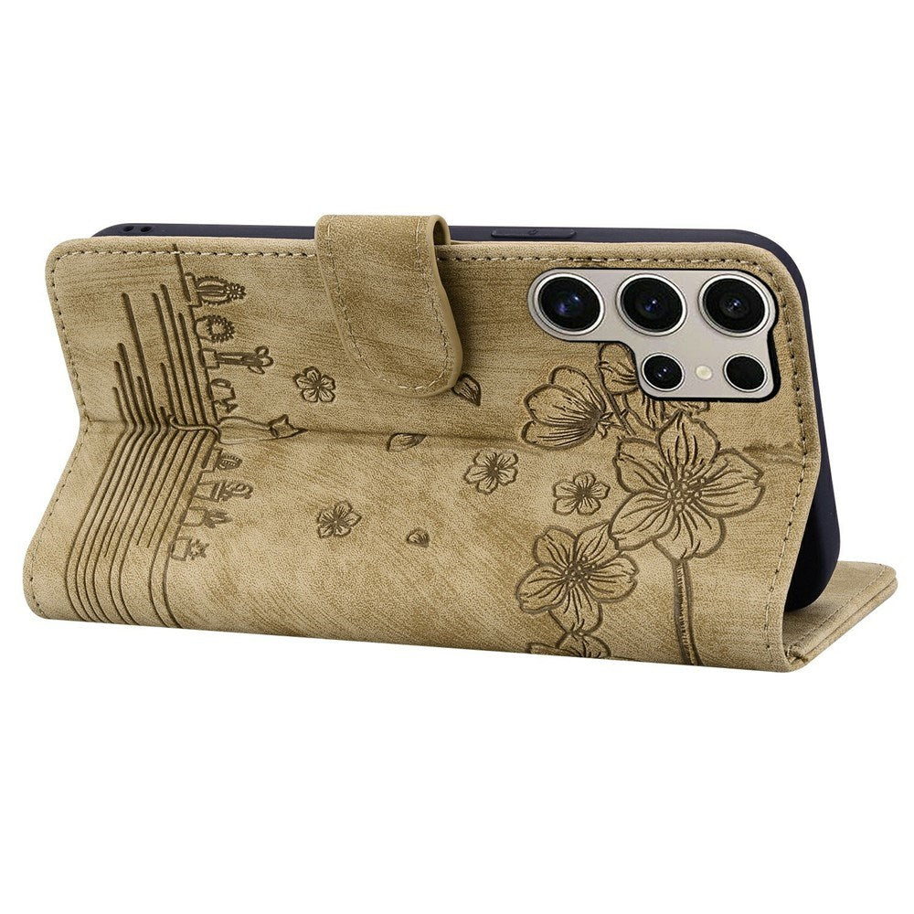 Samsung Galaxy S26 Ultra EIDERWOOD Flip Deksel med Trykk / Kortholder / Stropp - Brun