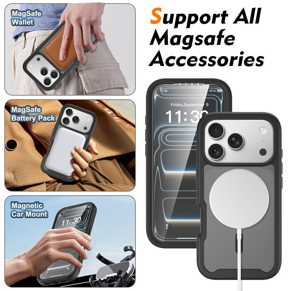 iPhone 18 Pro / 17 Pro EIDERWOOD 2-i-1 Matt Hybrid Plast Deksel m. Skjermbeskyttelsesfilm - MagSafe Kompatibel - Svart