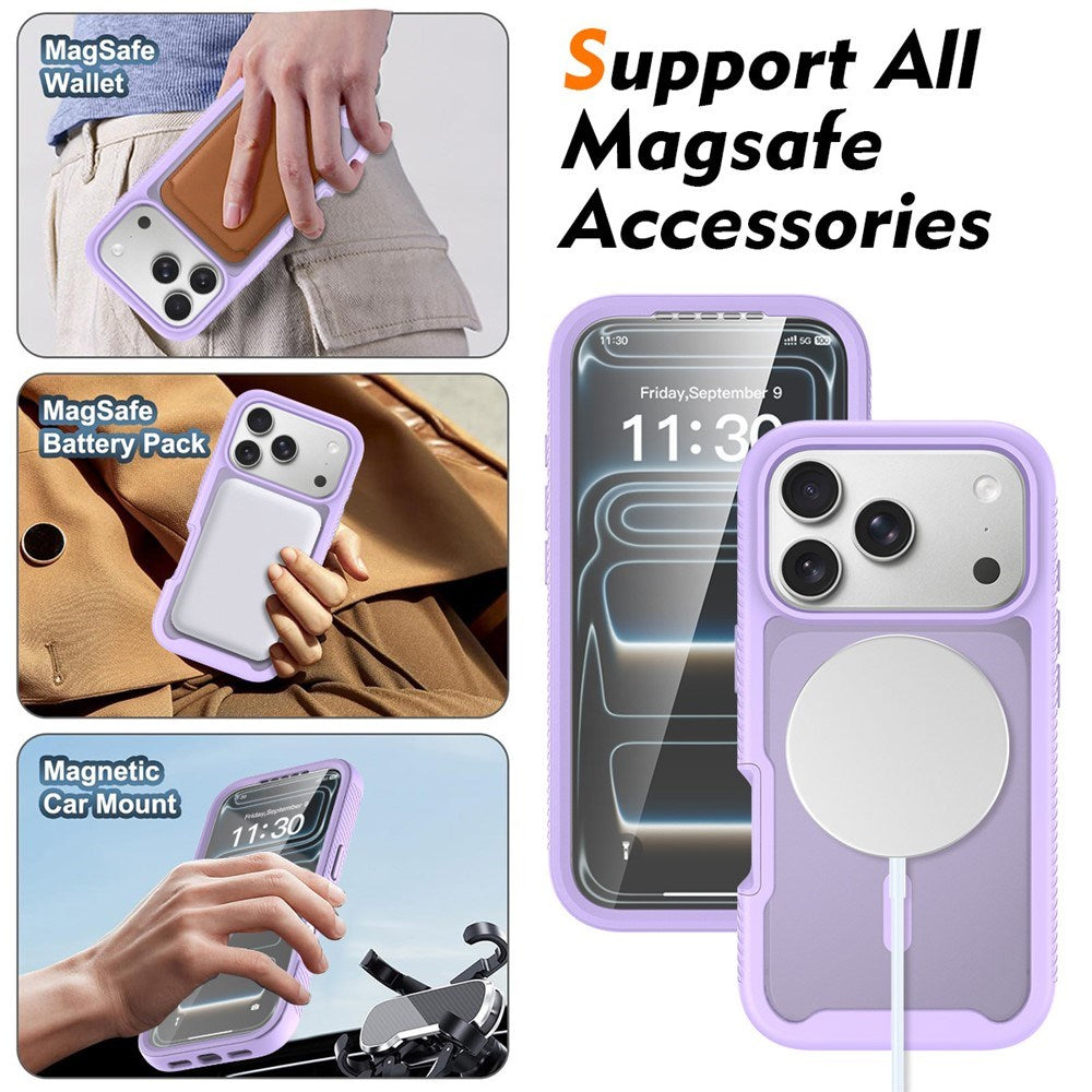 iPhone 18 Pro / 17 Pro EIDERWOOD 2-i-1 Matt Hybrid Plast Deksel m. Skjermbeskyttelsesfilm - MagSafe Kompatibel - Lilla