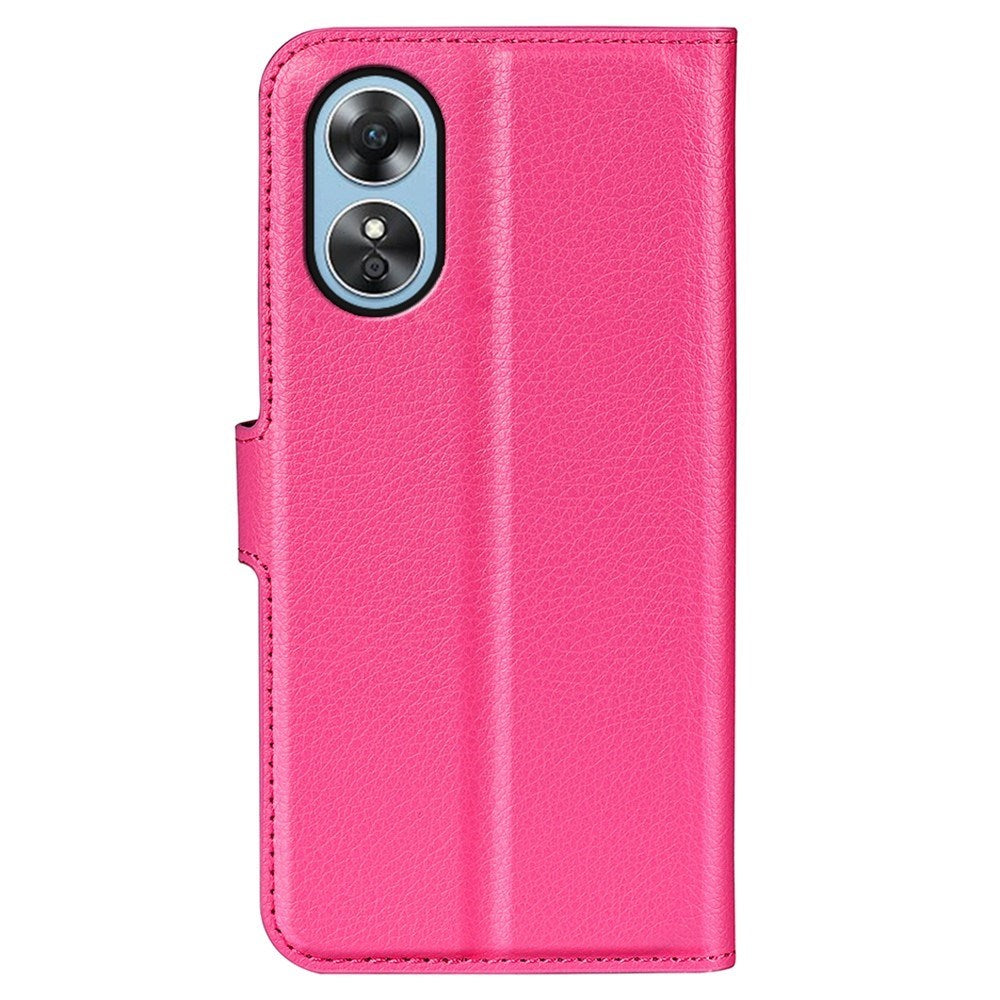 OPPO A17 EIDERWOOD Kunstskinn Flip Deksel m. Kortholder & Stativfunksjon - Pink