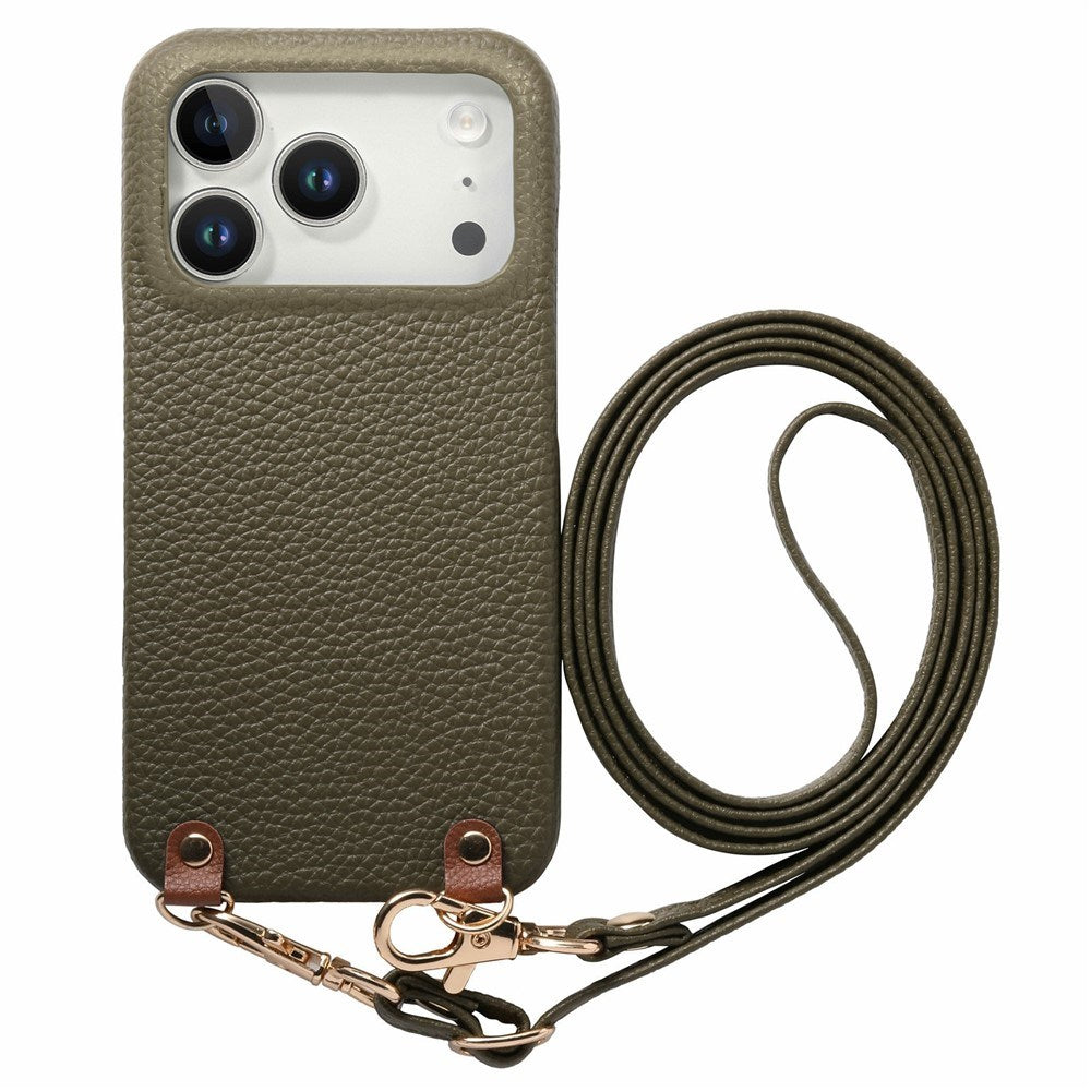 iPhone 17 Pro Max EIDERWOOD Kunstskinn Bakside Deksel m. Stropp - Grønn