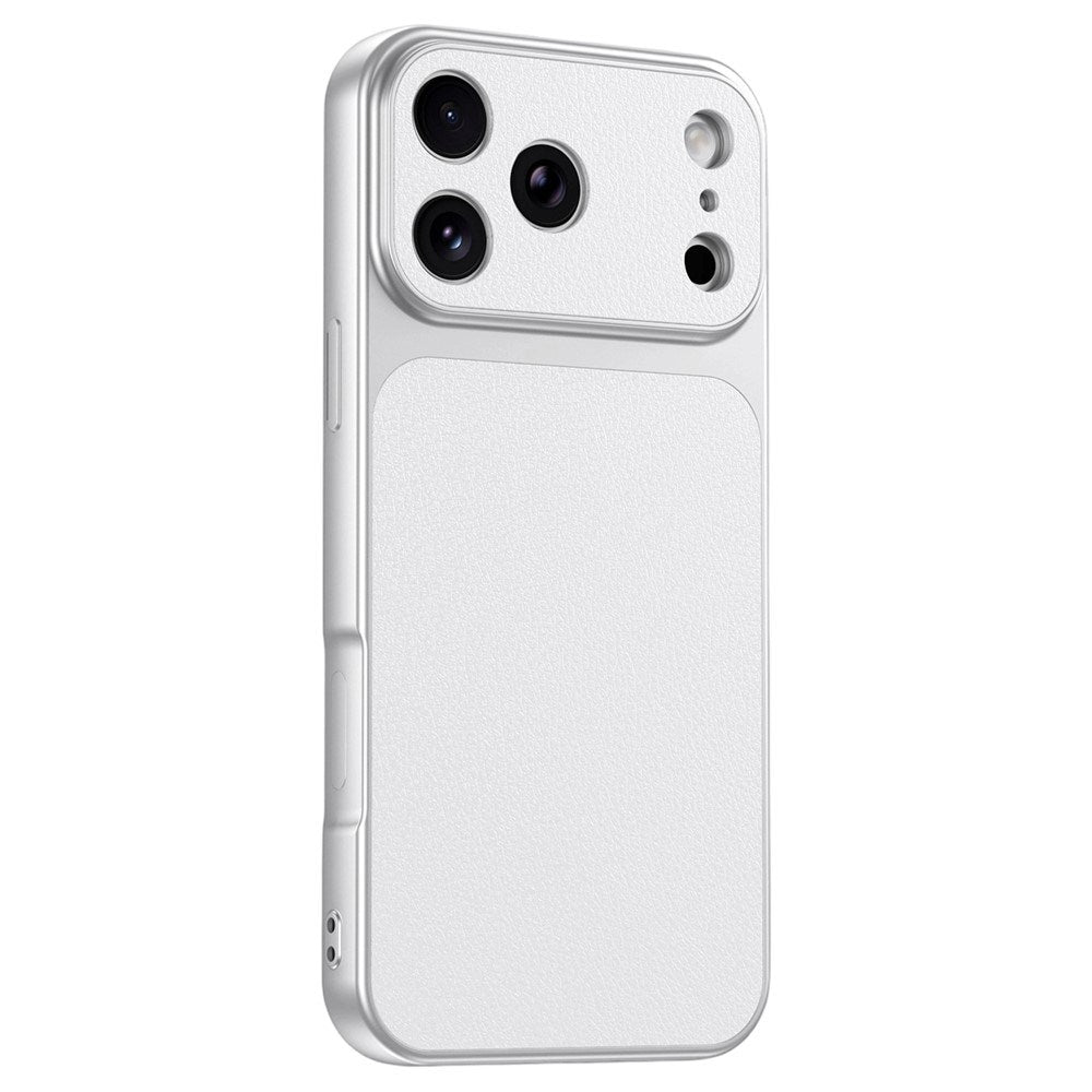 iPhone 17 Pro Max EIDERWOOD Hybrid Bakdeksel med Kunstskinn – Hvit