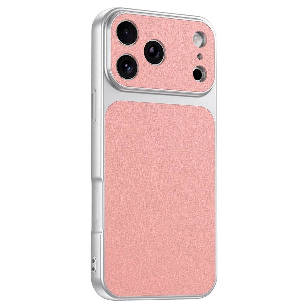 iPhone 17 Pro Max EIDERWOOD Hybrid Bakdeksel med Kunstskinn – Rosa