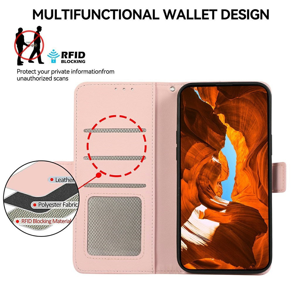 EIDERWOOD Google Pixel 11 Pro XL Flipp Deksel med RFID-Blokkering & Kortholder – Rosa