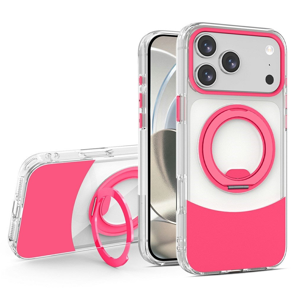iPhone 17 Pro EIDERWOOD Hybrid Deksel med Stativfunksjon - MagSafe Kompatibel - Gjennomsiktig / Pink