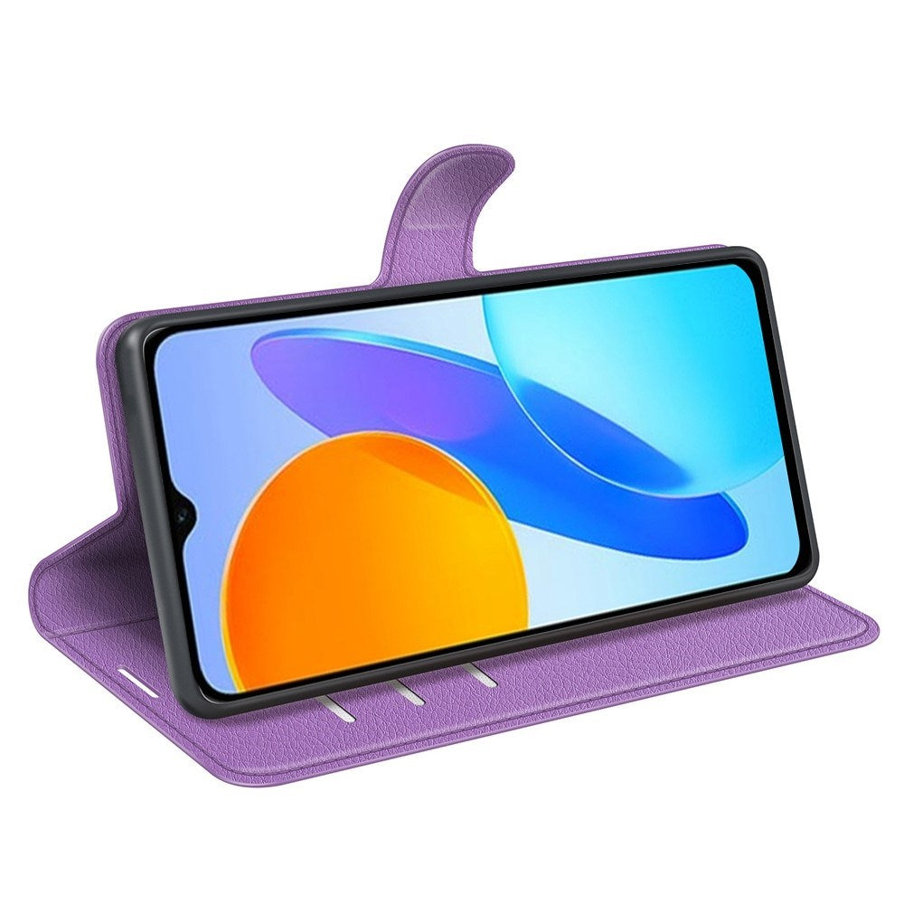 EIDERWOOD Honor X8 (5G) Kunstskinn Flip Deksel m. Kortholder & Ståfunksjon - Lilla