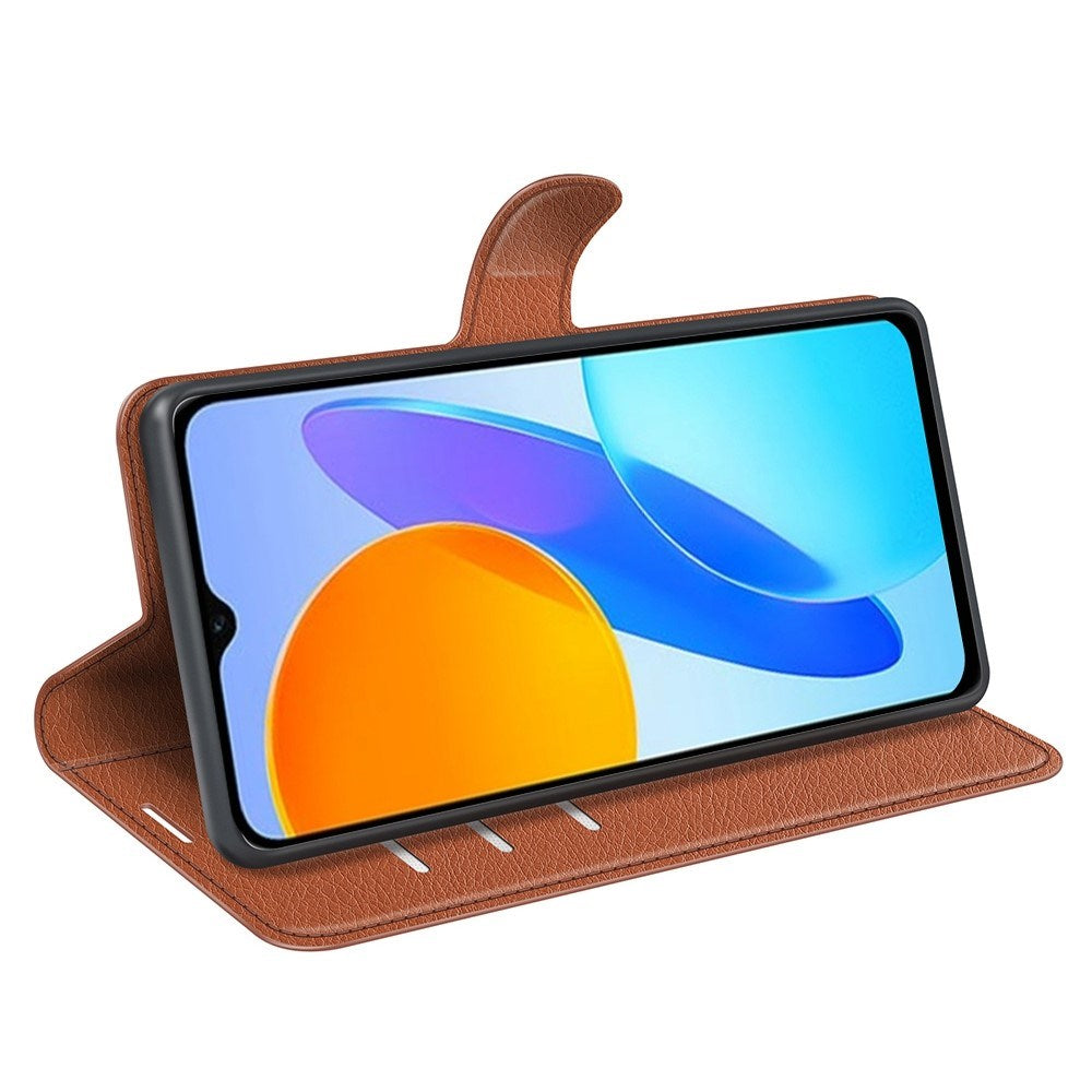 EIDERWOOD Honor X8 (5G) Kunstskinn Flip Deksel m. Kortholder & Ståfunksjon - Brun