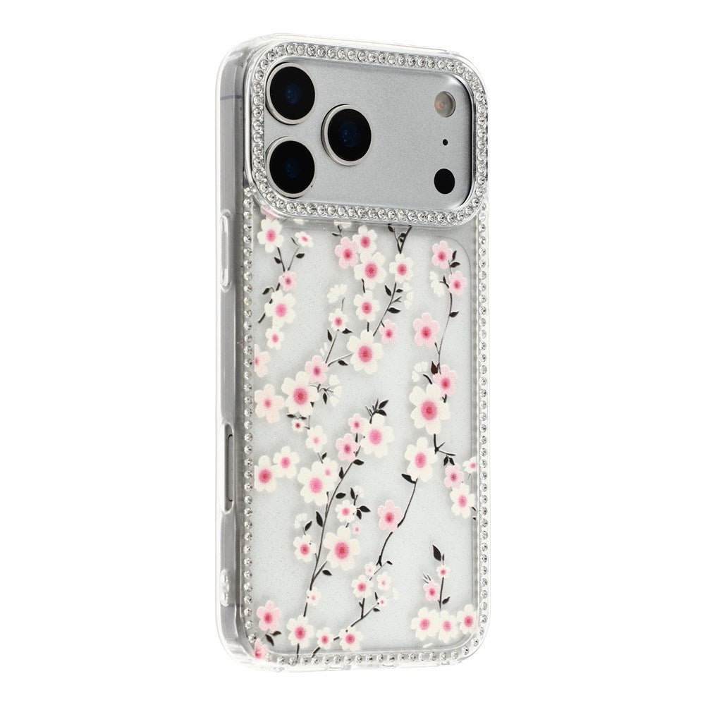 iPhone 17 Pro Max EIDERWOOD Hybrid Deksel med Strass & Blomsterdesign - Gjennomsiktig / Kirsebærblomster