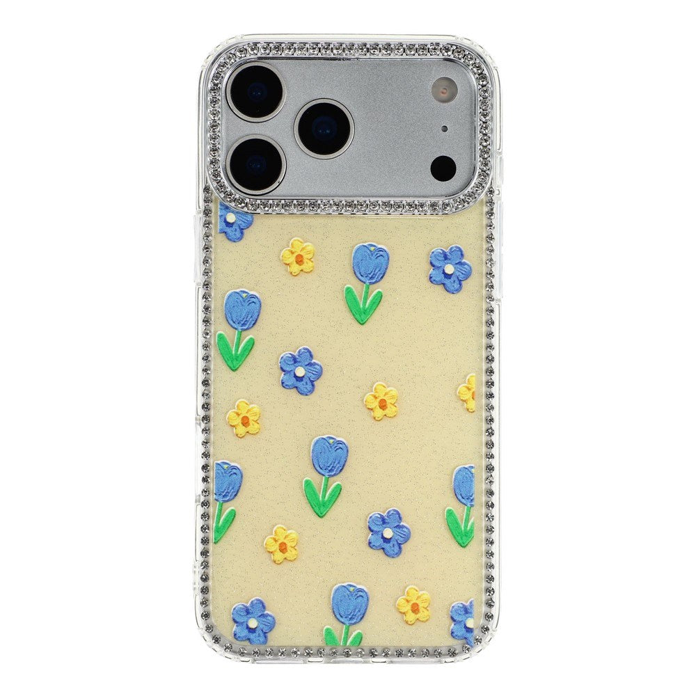 iPhone 17 Pro Max EIDERWOOD Hybrid Deksel med Strass & Blomsterdesign - Gul / Tulipaner