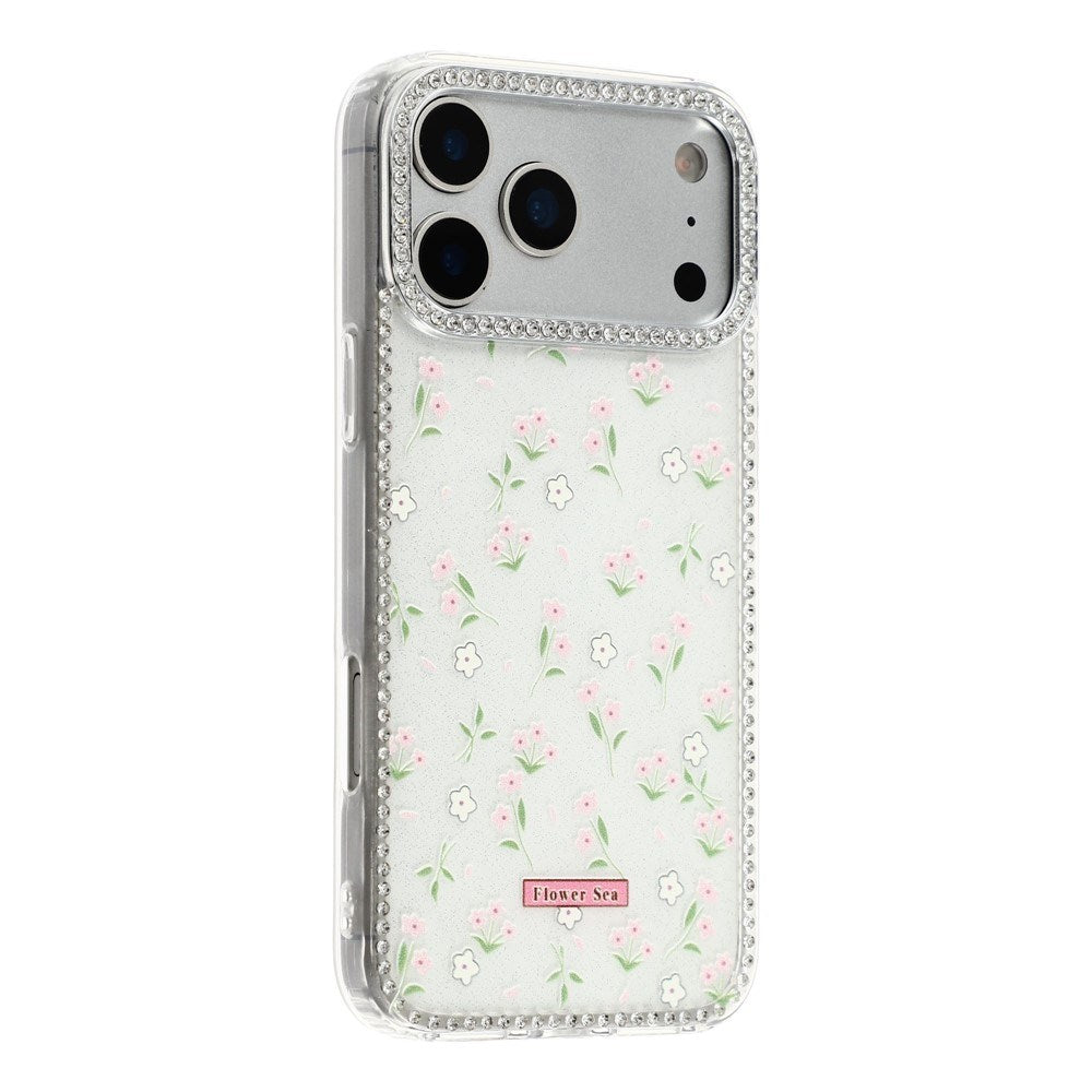 iPhone 17 Pro Max EIDERWOOD Hybrid Deksel med Strass & Blomsterdesign - Hvit / Vårblomster