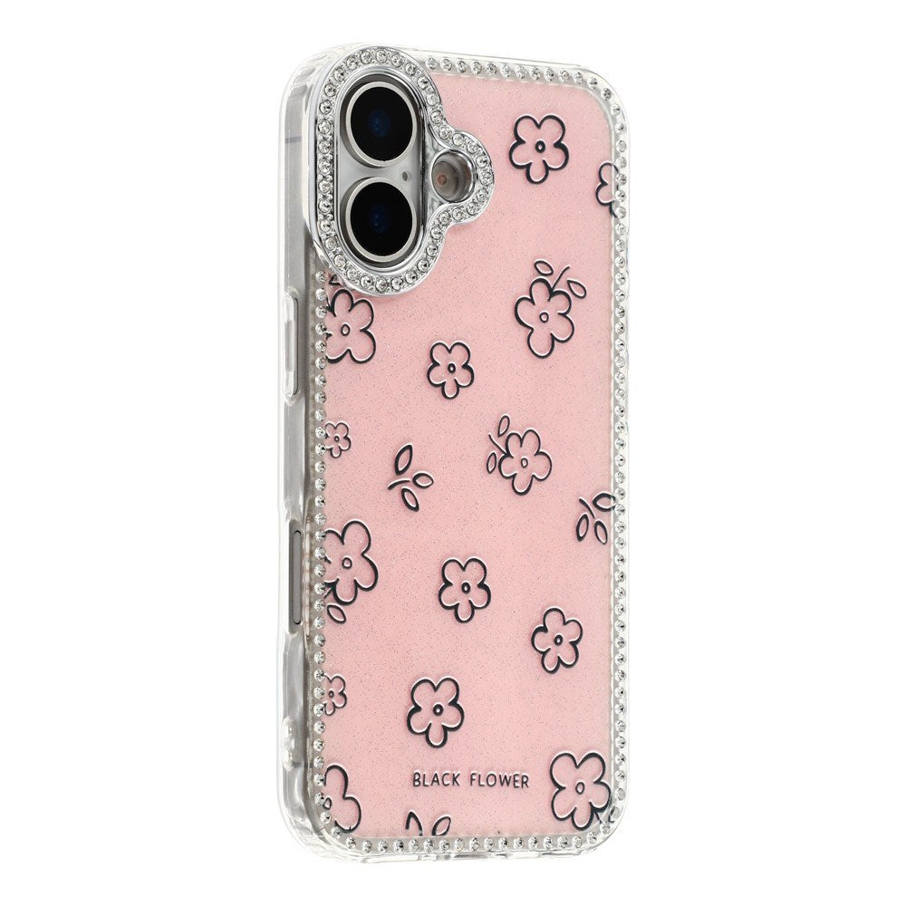 iPhone 17 EIDERWOOD Hybrid Deksel med Strass & Blomsterdesign - Rosa / Blomster