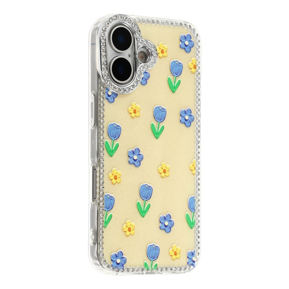 iPhone 17 EIDERWOOD Hybrid Deksel med Strass & Blomsterdesign - Gul / Tulipaner