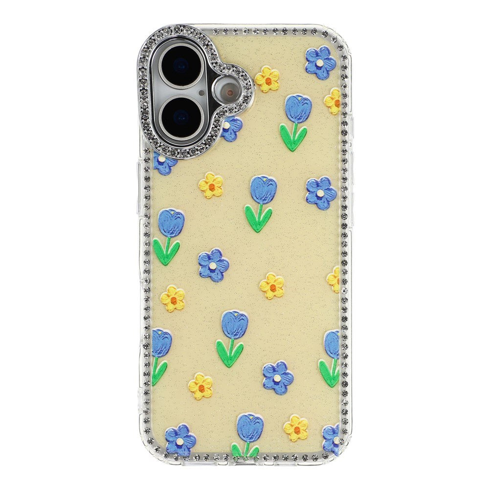 iPhone 17 EIDERWOOD Hybrid Deksel med Strass & Blomsterdesign - Gul / Tulipaner