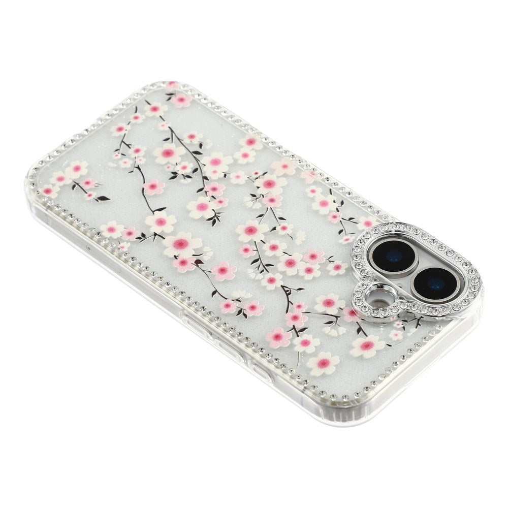 iPhone 17 EIDERWOOD Hybrid Deksel med Strass & Blomsterdesign - Gjennomsiktig / Kirsebærblomster
