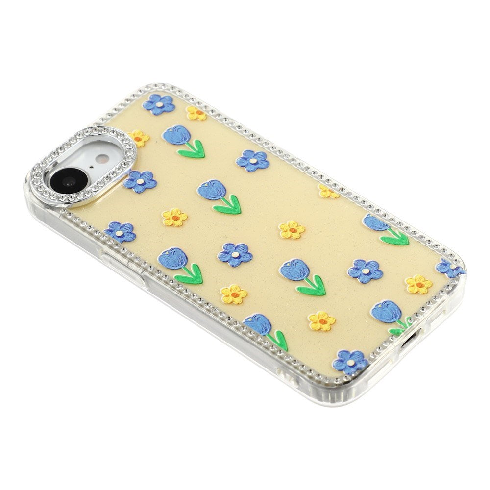 iPhone 17e / 16e EIDERWOOD Hybrid Deksel med Strass & Blomsterdesign - Gul / Tulipaner