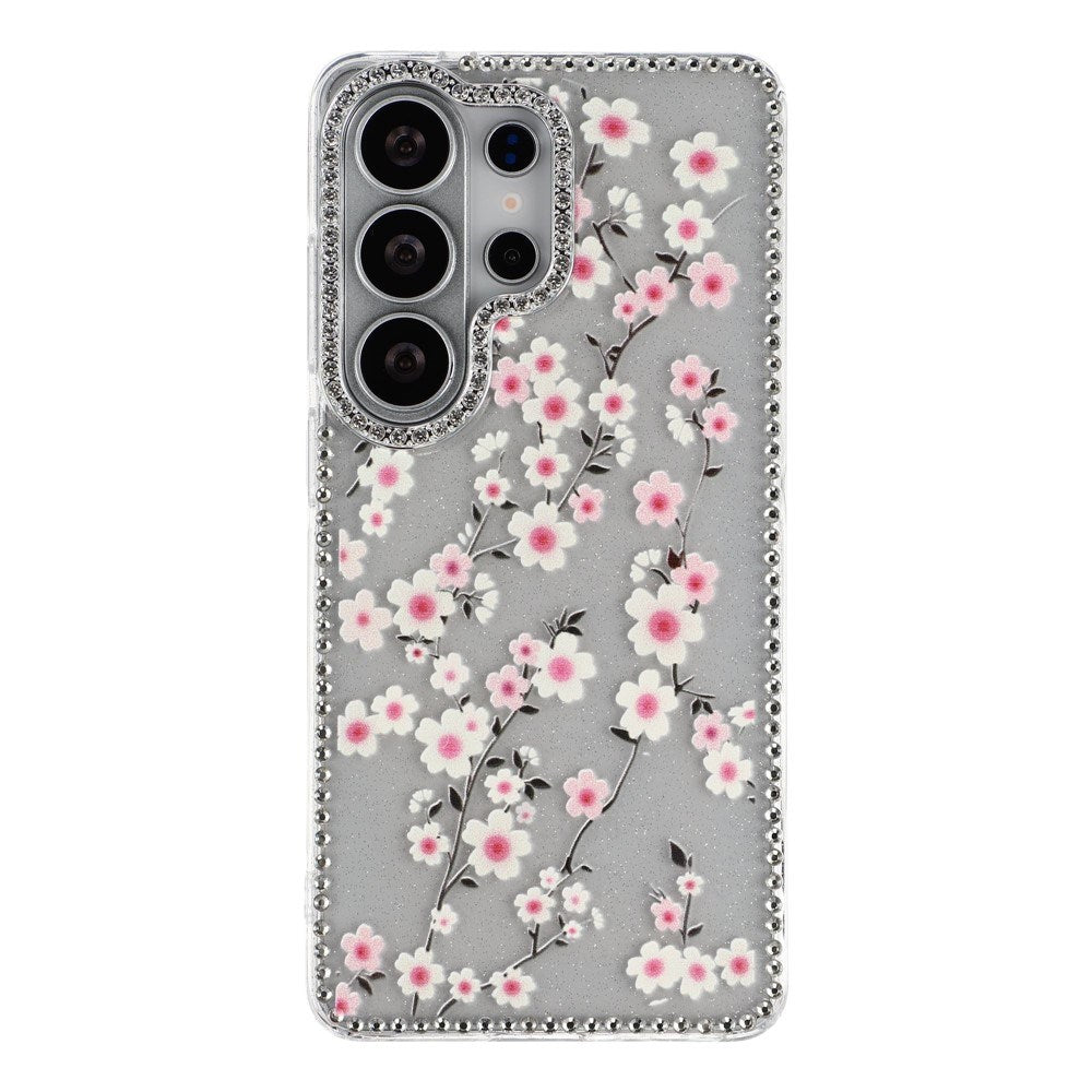 Samsung Galaxy S26 Ultra EIDERWOOD Hybrid Deksel med Strass & Blomsterdesign - Gjennomsiktig / Kirsebærblomster