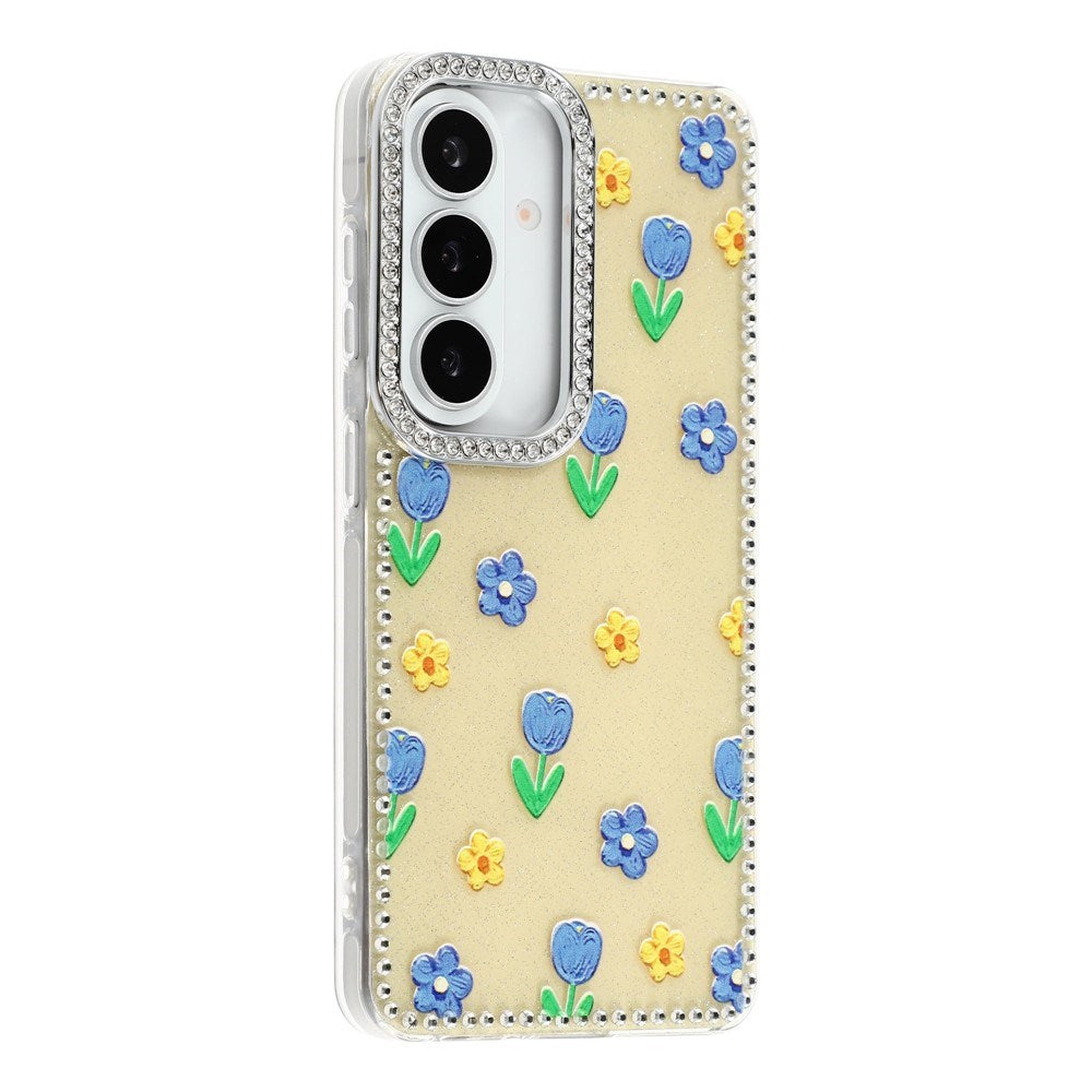 Samsung Galaxy S26 EIDERWOOD Hybrid Deksel med Strass & Blomsterdesign - Gul / Tulipaner