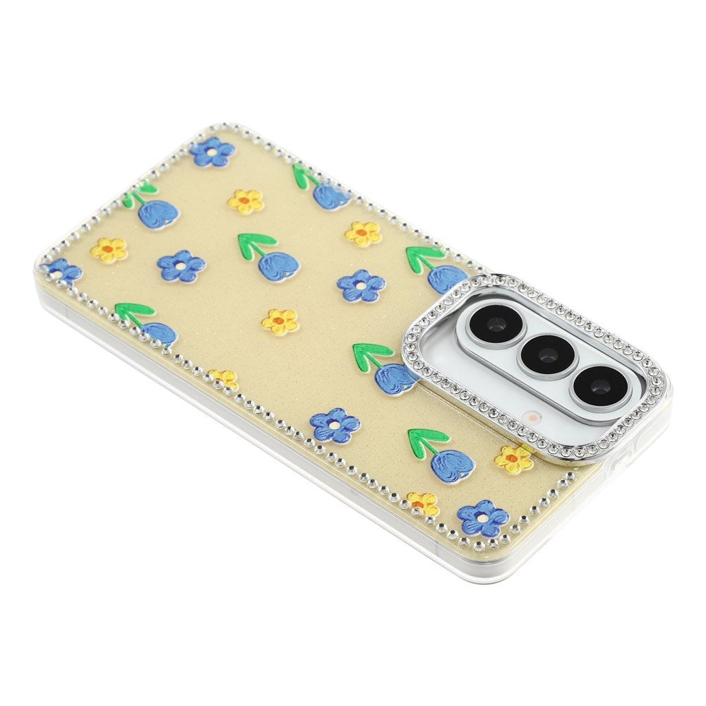 Samsung Galaxy S26 EIDERWOOD Hybrid Deksel med Strass & Blomsterdesign - Gul / Tulipaner
