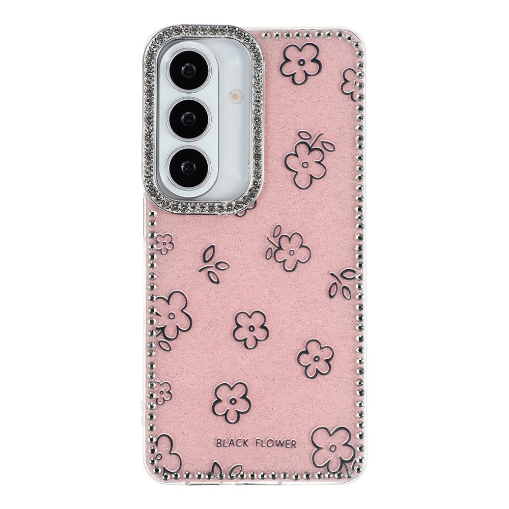Samsung Galaxy S26 EIDERWOOD Hybrid Deksel med Strass & Blomsterdesign - Rosa / Blomster