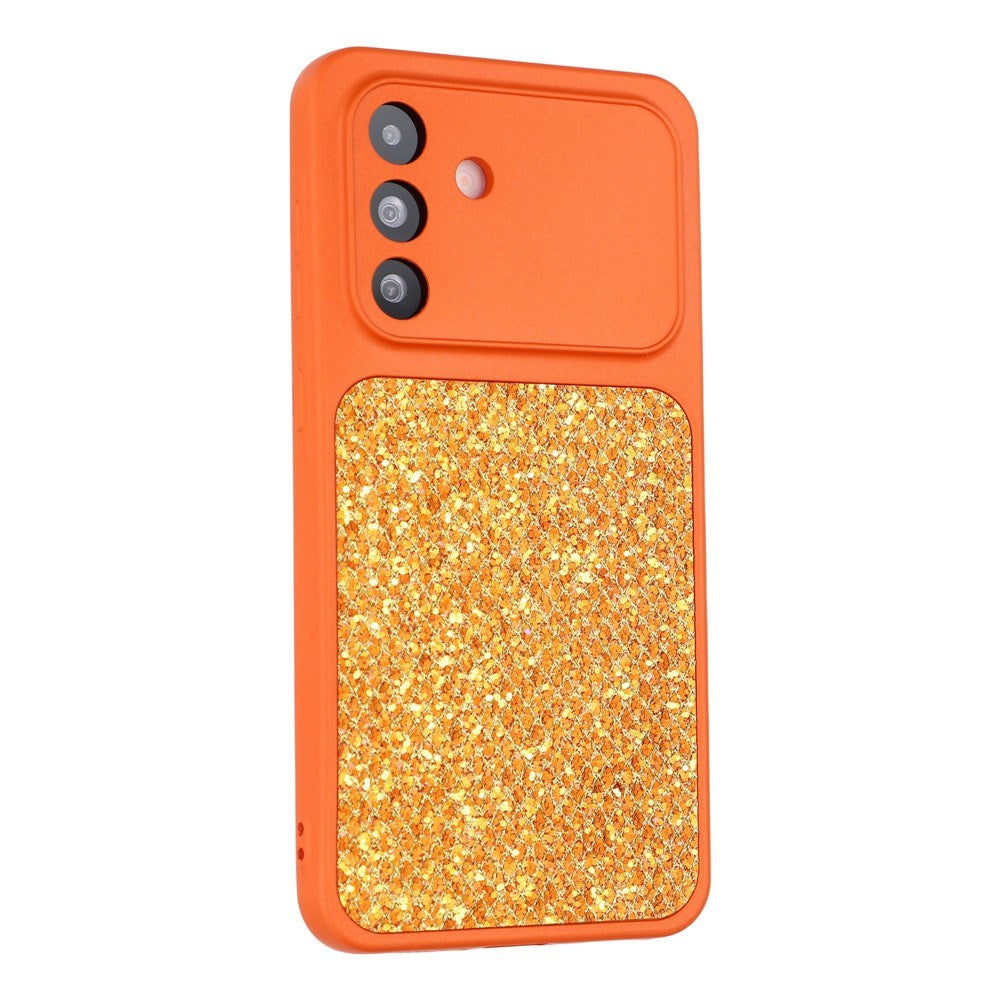 Samsung Galaxy A17 (5G) EIDERWOOD Fleksibelt Plast Deksel m. Glitter - Oransje